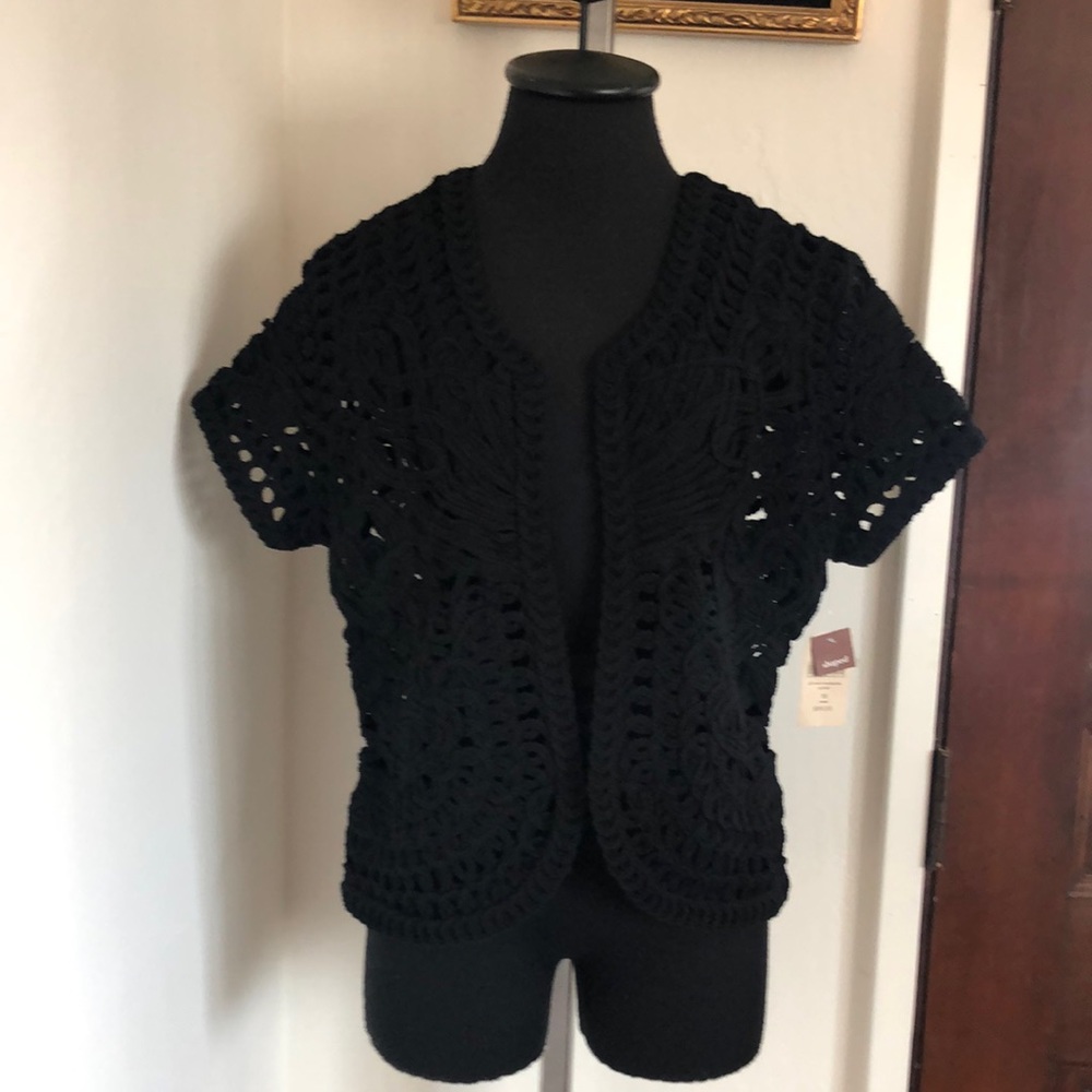 Coldwater Creek Crochet short sleeve blazer